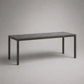 Table de jardin rectangulaire en céramique et aluminium thermolaqué gris 180 × 90 × 75 cm