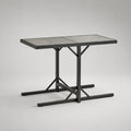 Table de jardin rectangulaire en verre et acier, gris et noir, 110 × 60 × 72 cm