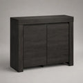 Buffet 2 portes en panneaux mélaminés effet chêne noir, 90 x 40 x 85 cm