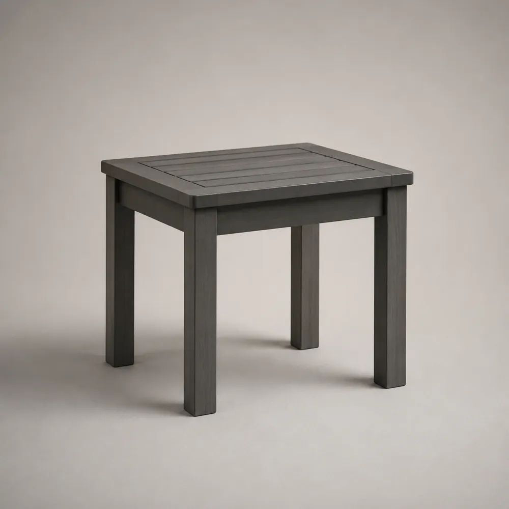 Table d’appoint de jardin carrée en acacia massif gris anthracite, 45 × 45 × 45 cm