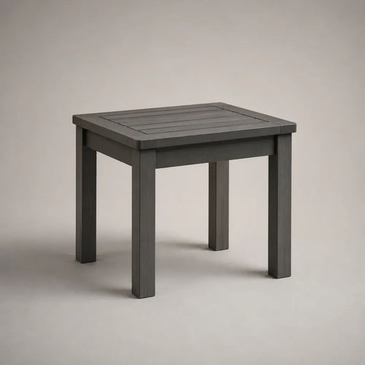 Table d’appoint de jardin carrée en acacia massif gris anthracite, 45 × 45 × 45 cm