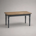 Table à manger rectangulaire en bois 4 places, bois naturel et gris anthracite, 120 × 70 × 75 cm
